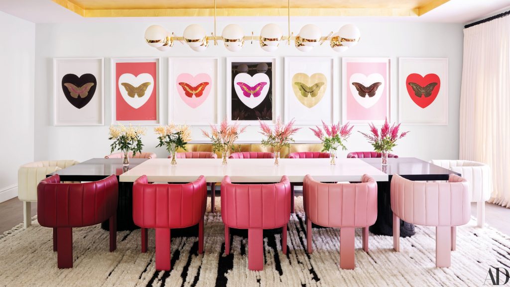 Monochromatic Interior Design: Pink Living Room