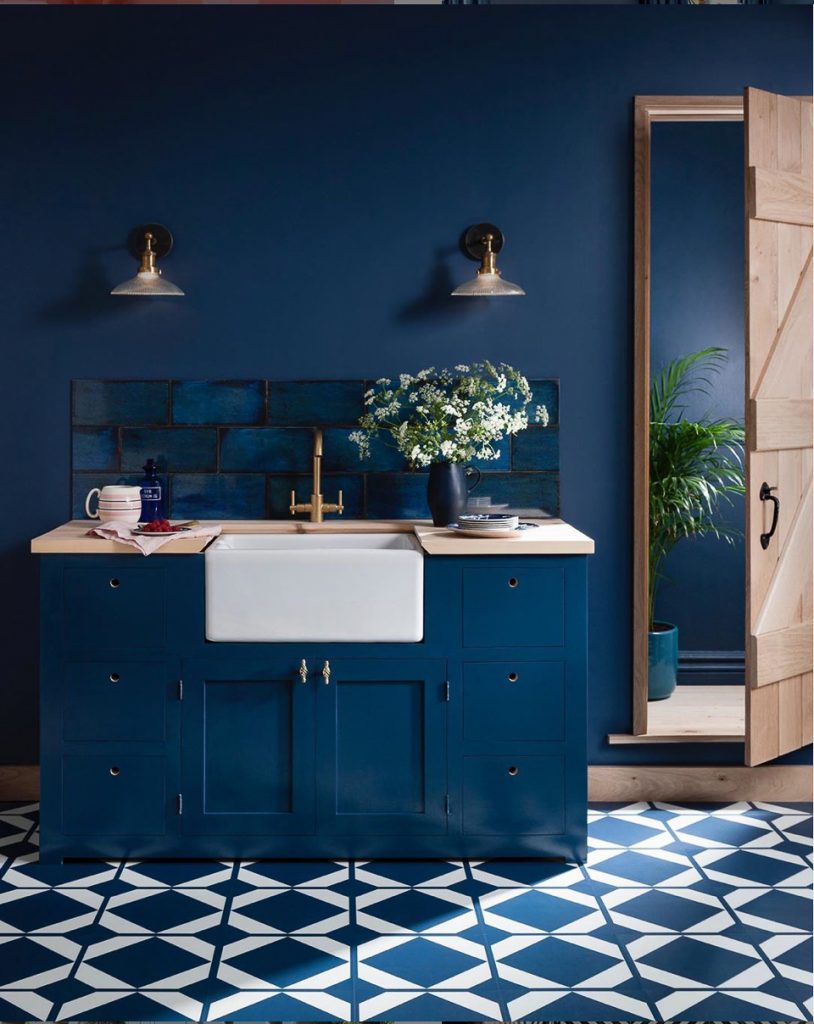 Monochromatic Interior Design: Blue Kitchen