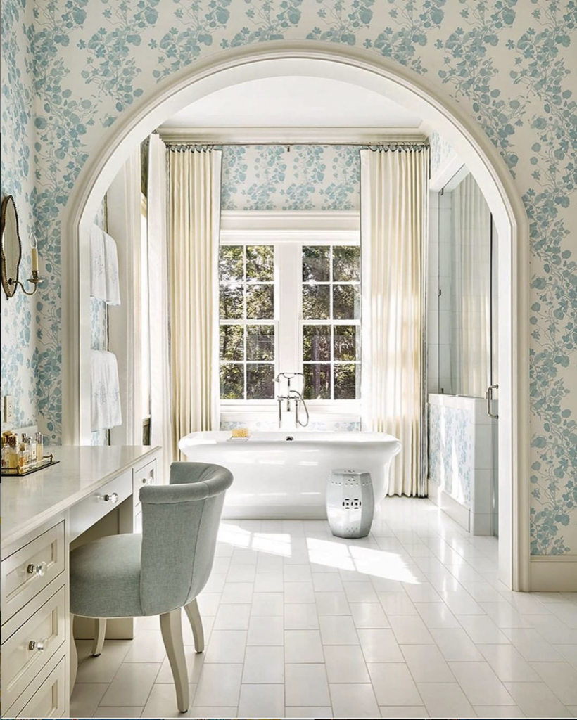 Monochromatic interior Design: Transitional Bathroom