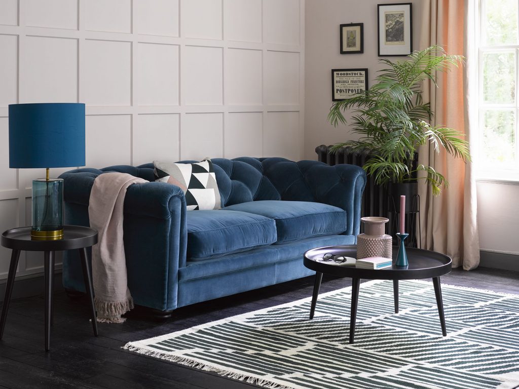 Pink and Blue Living Room